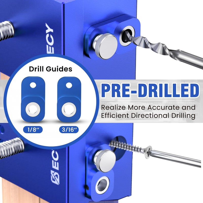 ECY Cabinet Clamps 2 Pack - Cabinet Face Frame Alignment Tool，Anodized Aluminum Alloy, Professional Installation Clamps for Woodworking & DIY Projects​ (Blue) - Image 4